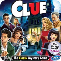 Detective-themed board game with clues